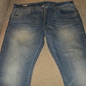 True Religion Relaxed Fit Blue Jeans